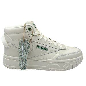 Reebok Womens Tech Geo Leather Sneakers Chalk-Green Size 8 Ortholite High Top‎